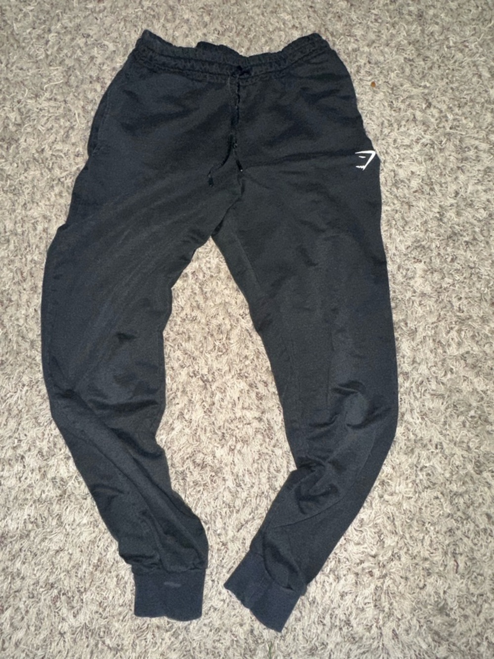 Gymshark Black Womens Joggers with White Logo